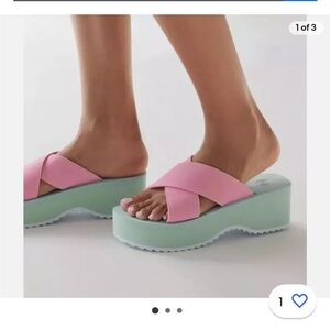 Urban Outfitters EVA Elastic Platform Slides